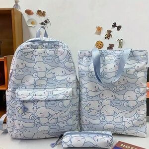 NWT Cinnamonroll 3 Piece Set | Tote, Backpack & Pencil Case